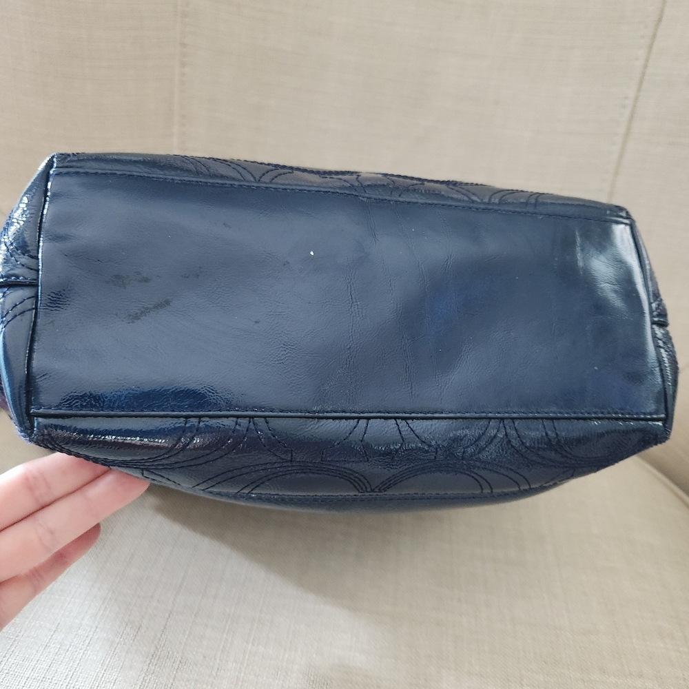 Coach 19198 Vintage Patent Leather Stitched Signature Tote/ Shoulder Bag - Picture 11 of 15